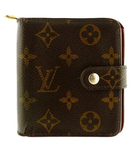 Authentische Louis Vuitton LV Monogramm Canvas Leder Reißverschluss Clutch kompakte Geldbörse - Bild 1 von 10