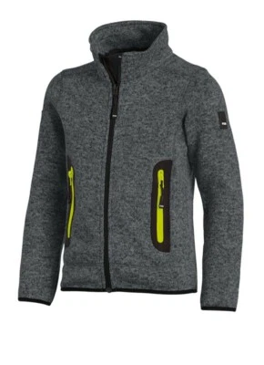 FHB Strick-Fleece-Jacke Mats Kids Kinder Outdoorjacke anthrazit-schwarz