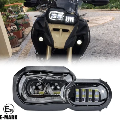 For BMW F650GS/F700GS/F800GS F800ADV F800R LED Headlight High/Low beam DRL Lamp - Image 1 of 4