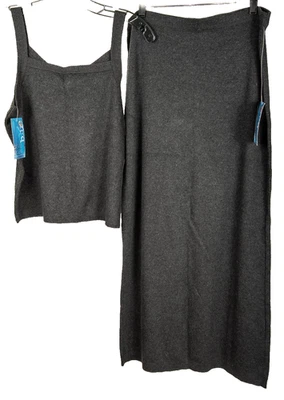 NUEVO CON ETIQUETAS Falda y Top Corto Sigred Olsen Starlight Dos Piezas Carbón Para Mujer Med Foto 1 de 4