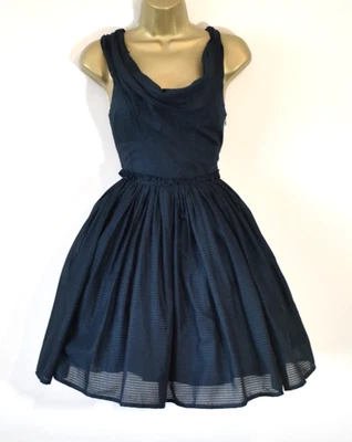 ALLSAINTS Rare Y2K Vintage Lelex Dress 10 Black Corset Look Fit Flare Xmas NYE - Image 1 of 4