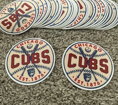 (Lot Of 2) Chicago Cubs EST. 1876 Baseball Iron On Patch Classic Logo - Image 1 of 4
