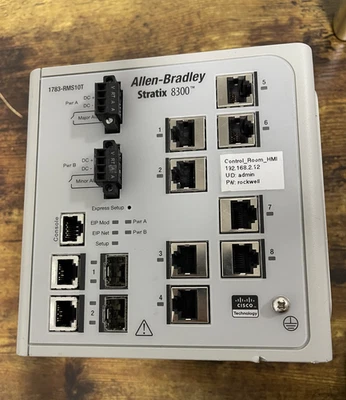 Conmutador administrado Ethernet de capa Allen-Bradley Stratix 8300 1783-R MS10T AB SER. A Foto 1 de 4