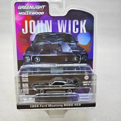 Green Light 1:64 John Wick (2014) -1969 Ford Mustang BOSS 429 Electroplat Car  - Image 1 of 4