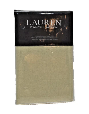 Lauren Ralph Lauren Cotton Flannel Two Standard Pillowcases Tan New! NWT - Image 1 of 4