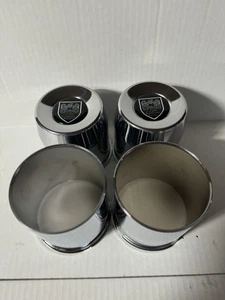 4 CHROME CENTER CAPS 2 OPEN 2 CLOSED 6 LUG  CENTER LINE  WHEELS   4.25 OD CHEVY - Picture 1 of 4