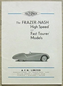 FRAZER NASH HIGH SPEED & FAST TOURER Car Sales Brochure Feb 1948 - Picture 1 of 4
