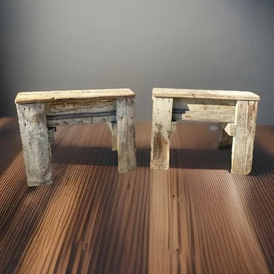 Vintage Wood Sawhorses Mini Old Paint Great Decor Item - Image 1 of 4