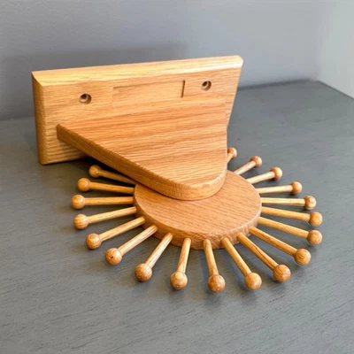 复古木制 Peg 领带壁挂式旋转收纳盒存储珠宝配件 — 第 1/4 张图片