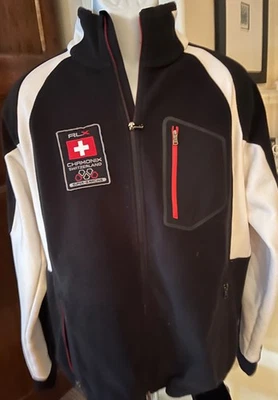 RLX sz XL Chamonix Switzerland zip jacket super racing black white.Alpine Tech. - Image 1 of 4
