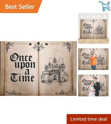 Telón de fondo castillo de cuento de hadas de 8x6 pies para bodas cumpleaños fiesta baby shower Foto 1 de 4