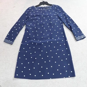 J.Crew Womens Dress 2 Blue Polka Dot 100% Silk Lined Shift E8903 - Picture 1 of 12