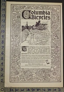 1893 POPE HARTFORD COLUMBIA MODEL 41 BICYCLE NOUVEAU ART HISTORIC 27476 - Picture 1 of 1