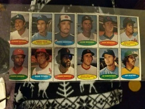 Hoja de 12 estampillas Topps 1974 cazador de bagres Carew Mike Tyson - Imagen 1 de 1
