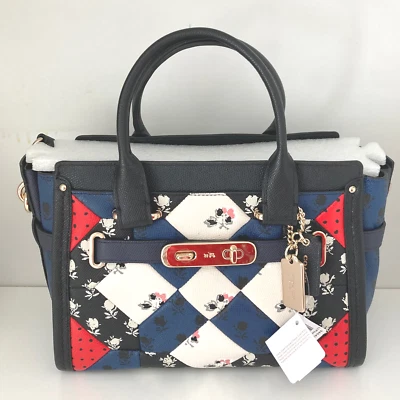 Bolso Bandolera Coach 34542 Swagger 27 In Cuero Estampado Patchwork Nuevo con Etiquetas Foto 1 de 4