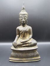 Antique Thai cast bronze buddha statue gilt 9"