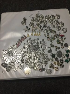 HUGE LOT 118 Jewelry Charm Lot Hearts, Angels, Dogs, Paws, Ribbons, Horse, Lip - Picture 1 of 7