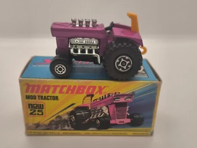 MOD TRACTOR LILA MATCHBOX SUPERFAST No.25 ENGLAND VON 1972 OVP BOX - Bild 1 von 4