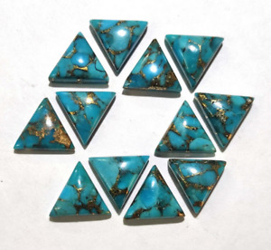 Blue Copper Turquoise Triangle Shape Flat Back Cabochon Loose Gemstone Jewelry
