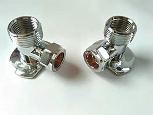 BAR SHOWER EXPOSED MIXER WALL FIXING BACK PLATE ELBOWS (pair) - Picture 1 of 2