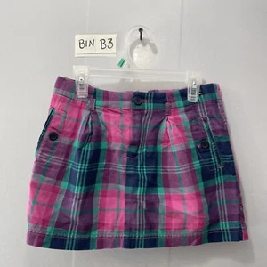 Tommy Hilfiger Pink Green Plaid Belt Loops Skirt girls size 12 - Picture 1 of 4