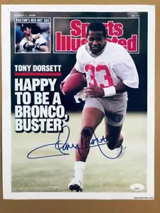 TONY DORSETT signiert 11x14 Farbreproduktion Sport illustriert JSA AH58391 - Bild 1 von 1