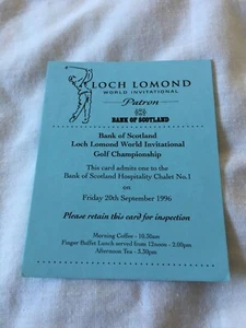1996 WORLD INVITATIONAL 14TH SCOTTISH OPEN GOLF TICKET @LOCH LOMOND EXC - Picture 1 of 1