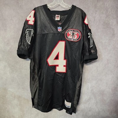 Camiseta deportiva rara Don Alleson auténtica 25th Patch Atlanta Falcons Brett Favre 4 XL Foto 1 de 4