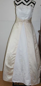 Vestido de Boda Michangelo David Blanco Champagne #T8580 Talla 12 Nuevo con Etiquetas #s22 - Imagen 1 de 10
