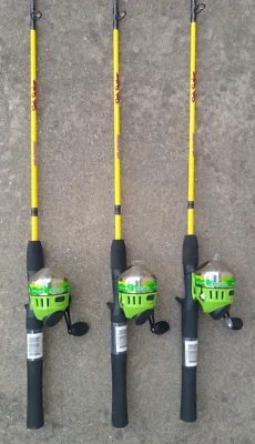 lot 3 MR CRAPPIE SLAB SHAKER 5'6" LIGHT 2-PIECE rod CASTING zebco splash reel - Image 1 of 4