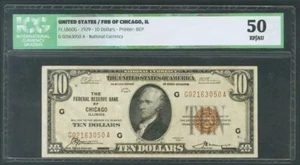 1929 USA 10 Dollars Federal Reserve Bank Chicago, IL. FR-1860G ICG 50 EF/AU - Picture 1 of 2
