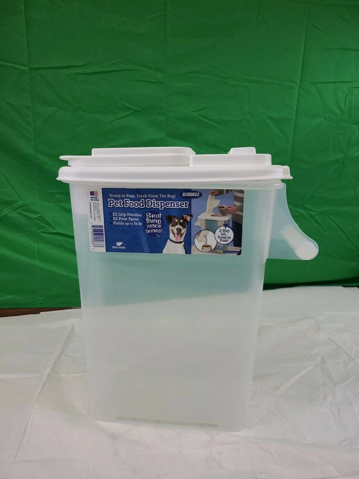 Buddeez Large Fresh Dry Dog & Cat Food Plastic Storage Container up to 12lb