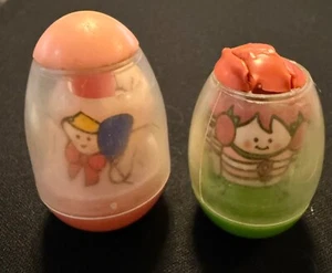 Vintage Hasbro Weebles Wobble Baby w/Blue Balloon & Red Haired Sister 70s - Picture 1 of 6