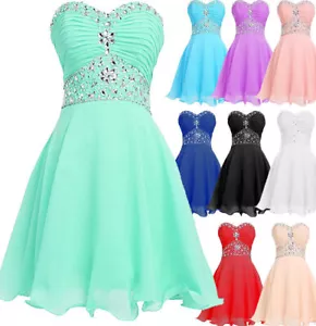 NEW Evening Formal Party Ball Gown Prom Bridesmaid Short Show Beaded Tube Dress - Picture 1 of 22
