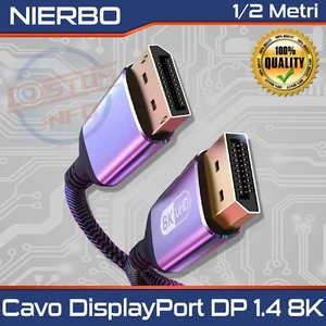 Cavo NIERBO DisplayPort Cable 8K DP 1.4Cable 8K @ 60Hz 4K @ 144Hz - Imagen 1 de 10