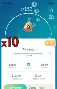 Pokemon TRADE - 10x Feebas Trade!! Gute Chance auf Glück und gute IVs!! - Bild 1 von 1