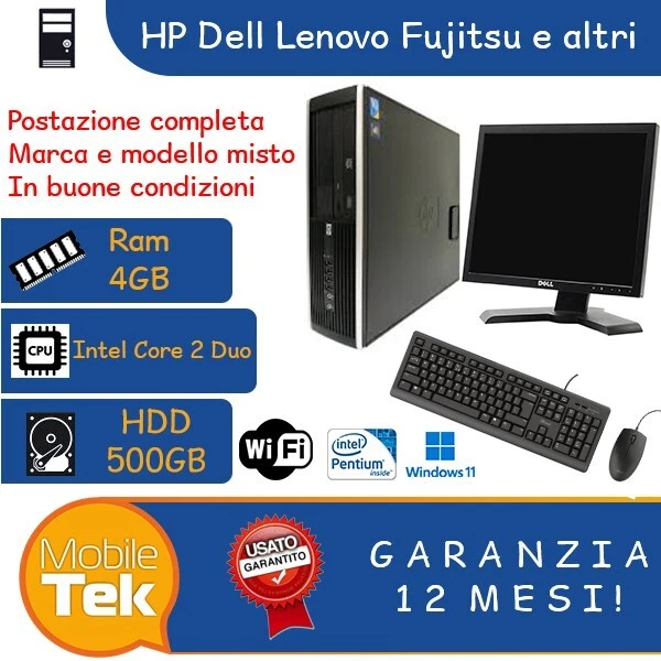 POSTAZIONE PC COMPLETA WIFI RICONDIZIONATO RIGENERATO ECONOMICO WIN 11 - Immagine 1 di 1