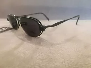 Jean Paul Gaultier JPG Vintage CLIP-ON Sunglasses 56-7117 Black \ Black Lenses - Picture 1 of 5