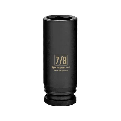 Powerbuilt 1/2 Inch Drive x 7/8 Inch 6 Point Deep Impact Socket - 647176 - Image 1 of 4