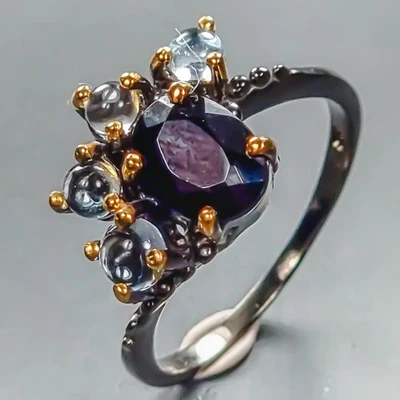 Anillo Bellas Artes Anillo Espinela Natural Plata de Ley 925 Talla 7/R445674 Foto 1 de 4