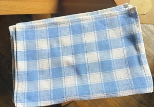 9 Vintage Light Blue and White Cotton Broadcloth Placemats  ZZ602A - Picture 1 of 2