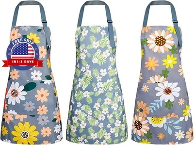 Pack de 3 delanteros florales con bolsillo impermeables para mujer Blooming NUEVO Foto 1 de 4