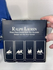 Ralph Lauren Gläser Eistee High Ball 4er Set geätzt Bleikristall USA #bsh - Bild 1 von 14