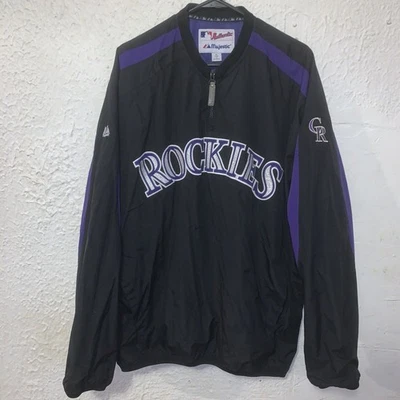 Colorado Rockies MLB 1/4 Cremallera Majestuosa Auténtica Pullover Chaqueta Cortavientos XL Foto 1 de 4