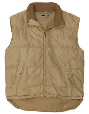 FILA Mens Loose Fit Padded Gilet UK 36 Small Beige Nylon AR09 - Image 1 of 4