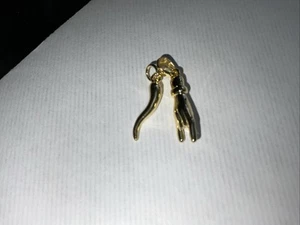 Mano Cornuto und Cornicello, italienischer Malocchio Charms, Gold Edelstahl - Bild 1 von 2
