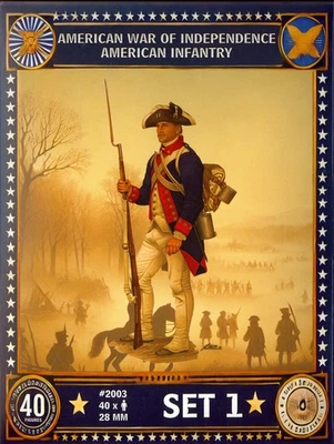 Conjunto de bonecos HaT Miniatures 28mm AMERICAN WAR OF Independence american infantry #1 - Imagem 1 de 4