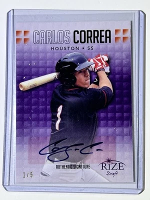 Carlos Correa FIRMADO 2013 TAMAÑO Draft 1/5 #15 AUTO Houston Astros RC Novato Foto 1 de 2