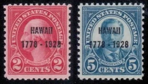 647-648 - 1928 Hawaii Aufdrucke komplett - F-VF NH - CV 28,75 $ - Bild 1 von 3