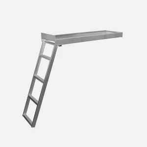 Silver Marine Undermount Pontoon Boat Ladder 4 Steps w/Nonslip Design Aluminum - Picture 1 of 7